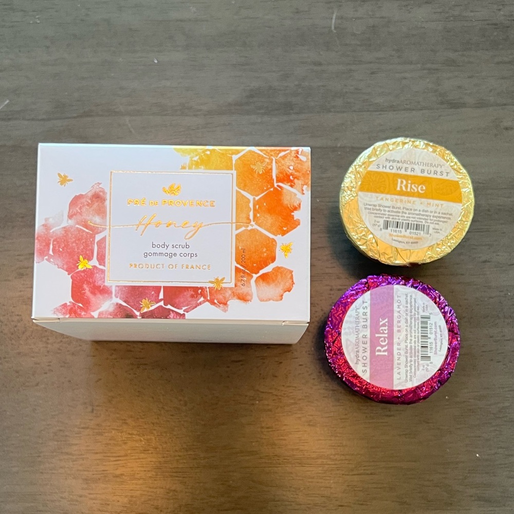 Pre De Provence body scrub and shower burst